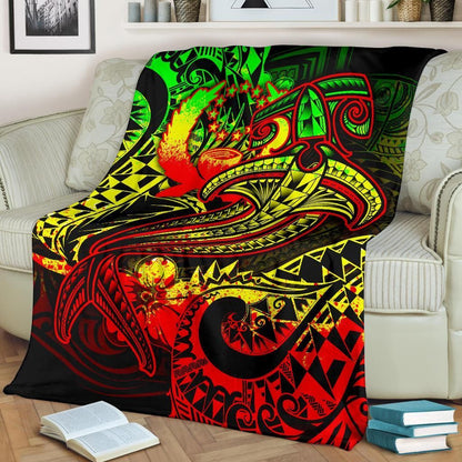 Pohnpei Premium Blanket - Reggae Shark Polynesian Tattoo