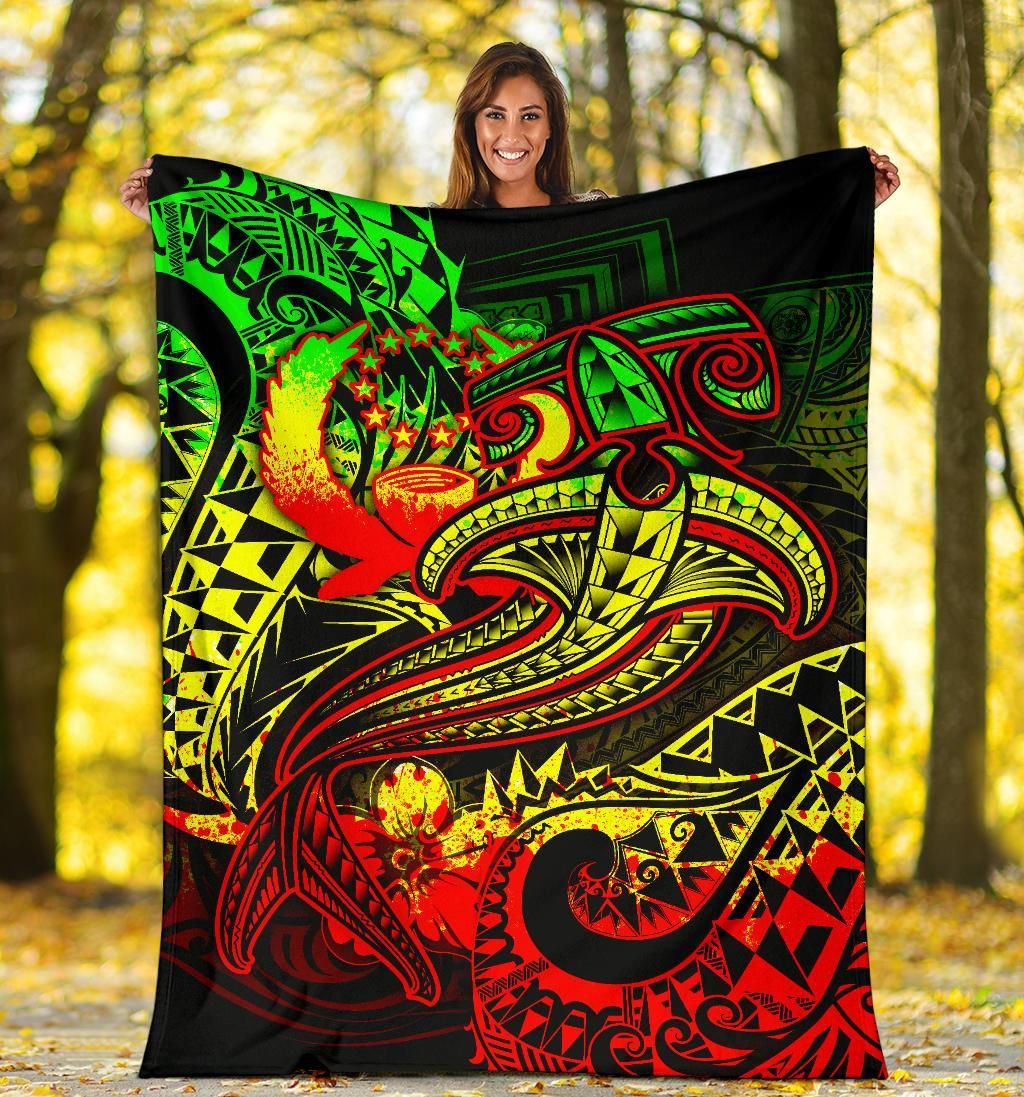 Pohnpei Premium Blanket - Reggae Shark Polynesian Tattoo