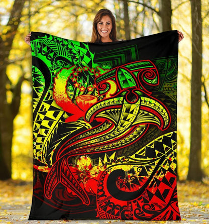 Pohnpei Premium Blanket - Reggae Shark Polynesian Tattoo