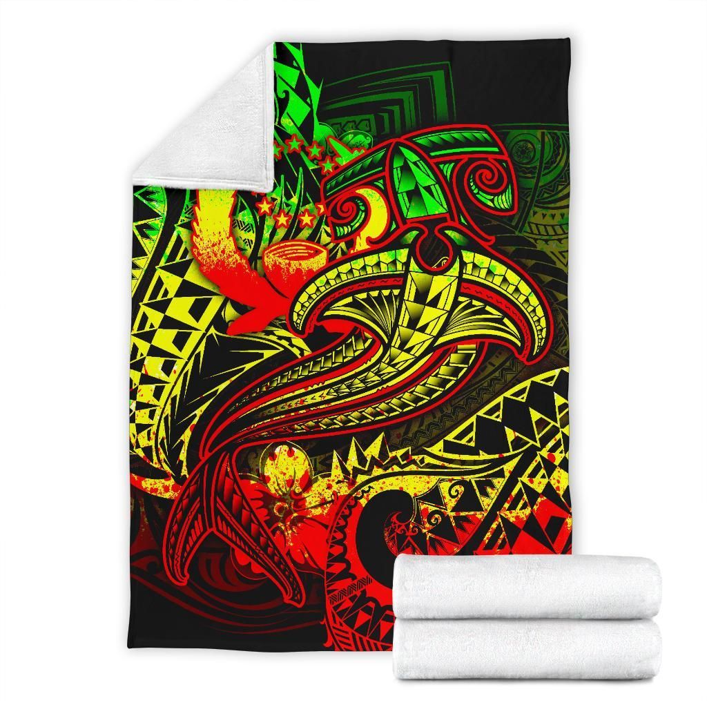 Pohnpei Premium Blanket - Reggae Shark Polynesian Tattoo