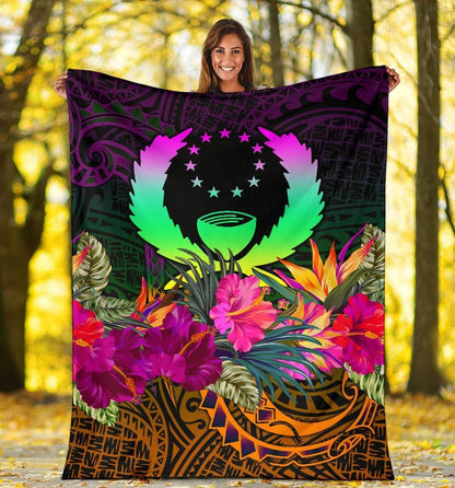 Pohnpei Premium Blanket - Summer Hibiscus