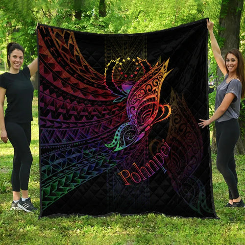 Pohnpei Premium Quilt - Butterfly Polynesian Style