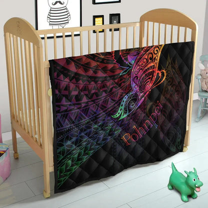 Pohnpei Premium Quilt - Butterfly Polynesian Style