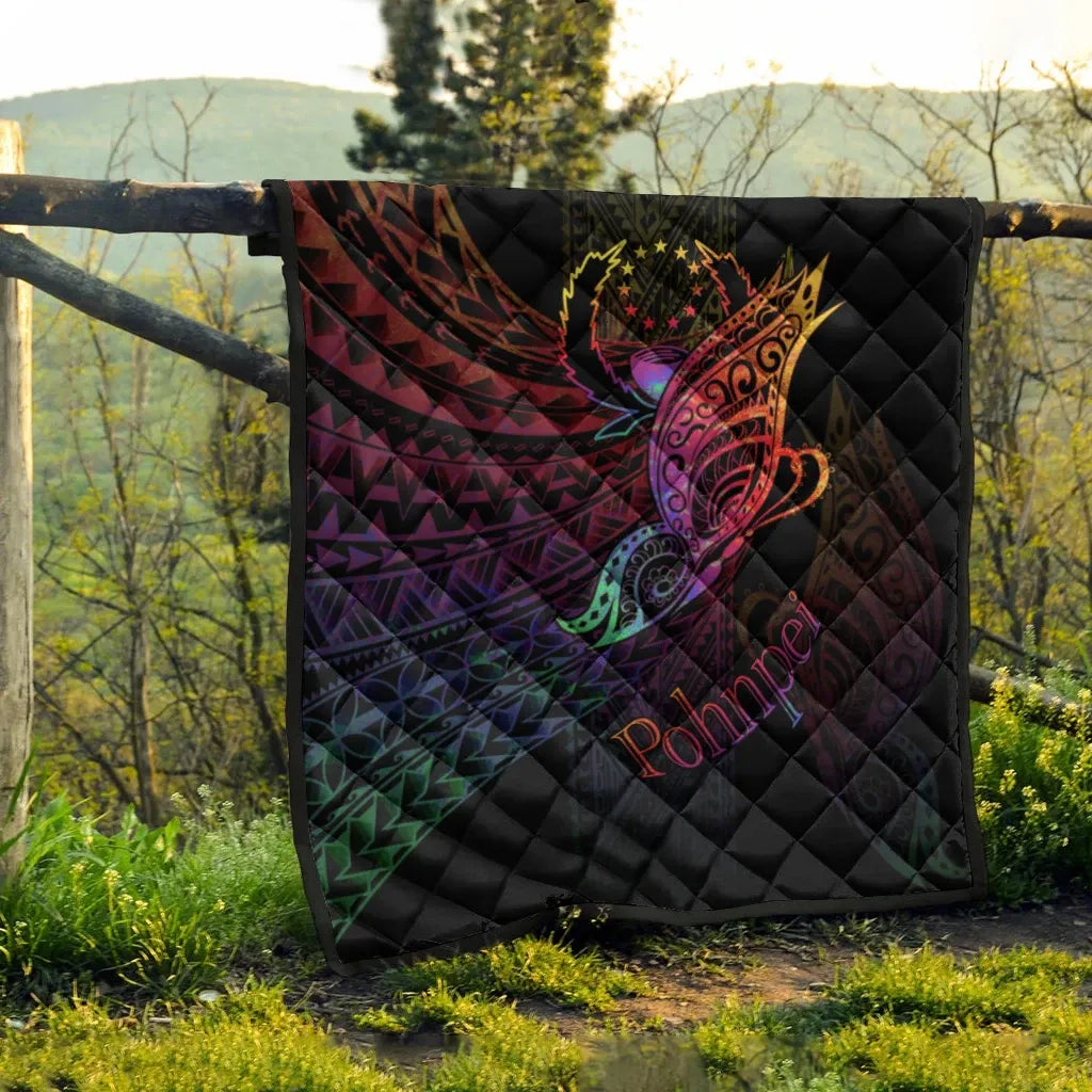 Pohnpei Premium Quilt - Butterfly Polynesian Style