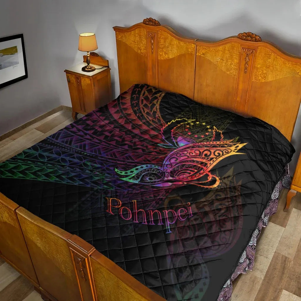 Pohnpei Premium Quilt - Butterfly Polynesian Style