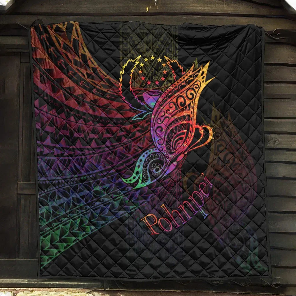 Pohnpei Premium Quilt - Butterfly Polynesian Style