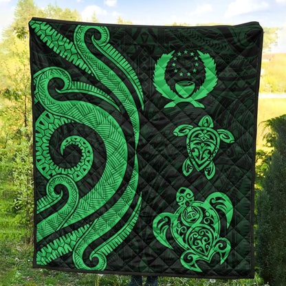 Pohnpei Premium Quilt - Green Tentacle Turtle