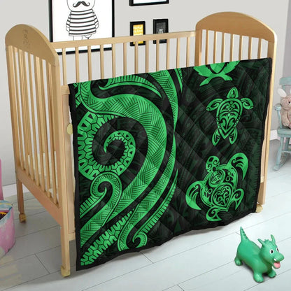 Pohnpei Premium Quilt - Green Tentacle Turtle