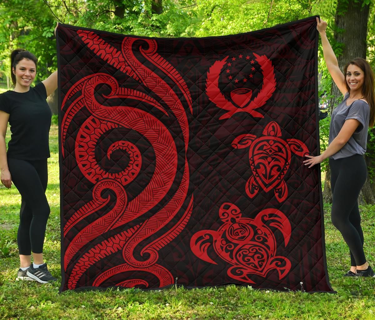 Pohnpei Premium Quilt - Red Tentacle Turtle