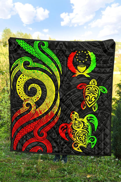 Pohnpei Premium Quilt - Reggae Tentacle Turtle