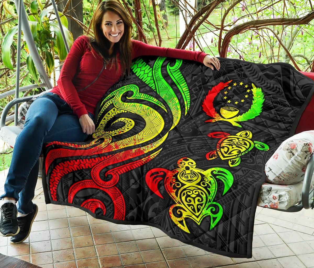 Pohnpei Premium Quilt - Reggae Tentacle Turtle