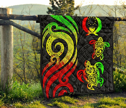 Pohnpei Premium Quilt - Reggae Tentacle Turtle