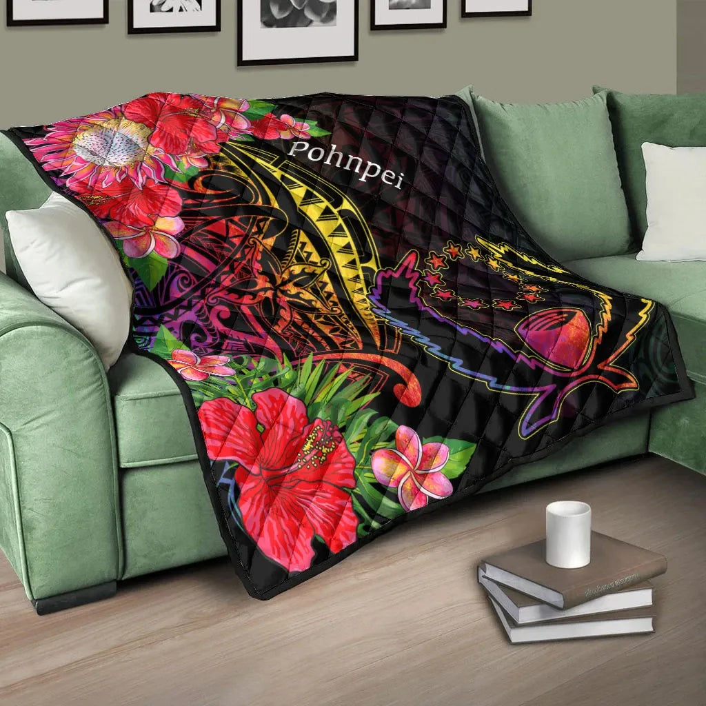 Pohnpei Premium Quilt - Tropical Hippie Style
