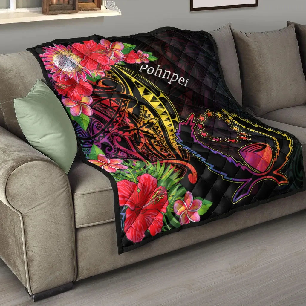 Pohnpei Premium Quilt - Tropical Hippie Style