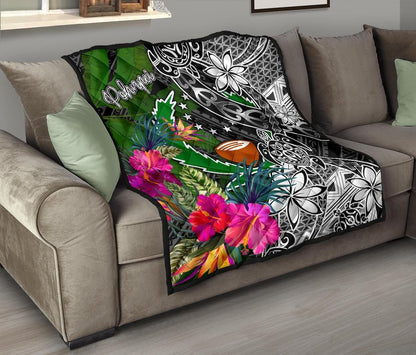 Pohnpei Premium Quilt - Turtle Plumeria Banana Leaf