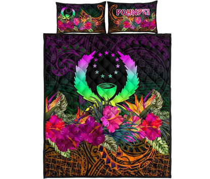 Pohnpei Quilt Bed Set - Summer Hibiscus