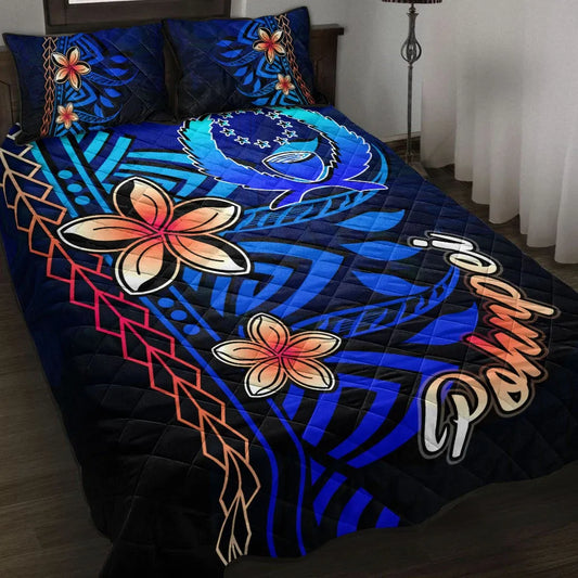 Pohnpei Quilt Bed Set - Vintage Tribal Mountain