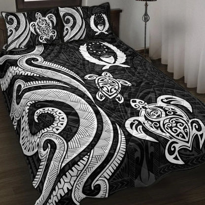 Pohnpei Quilt Bed Set - White Tentacle Turtle