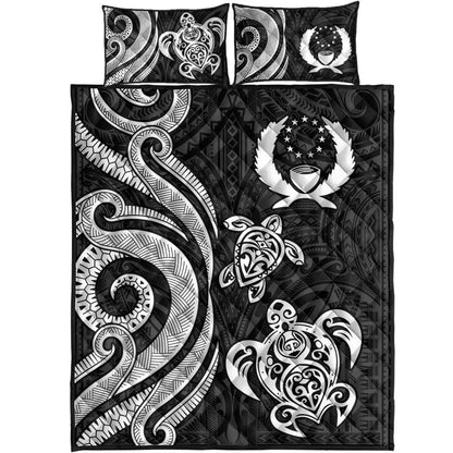Pohnpei Quilt Bed Set - White Tentacle Turtle