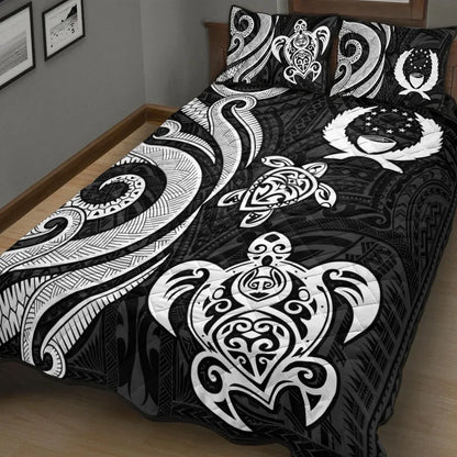 Pohnpei Quilt Bed Set - White Tentacle Turtle