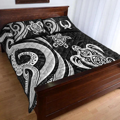 Pohnpei Quilt Bed Set - White Tentacle Turtle