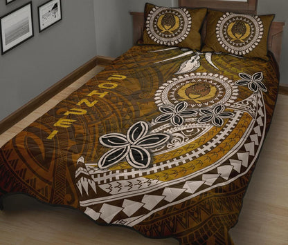 Pohnpei Quilt Bed Sets - Polynesian Boar Tusk