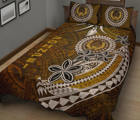 Pohnpei Quilt Bed Sets - Polynesian Boar Tusk