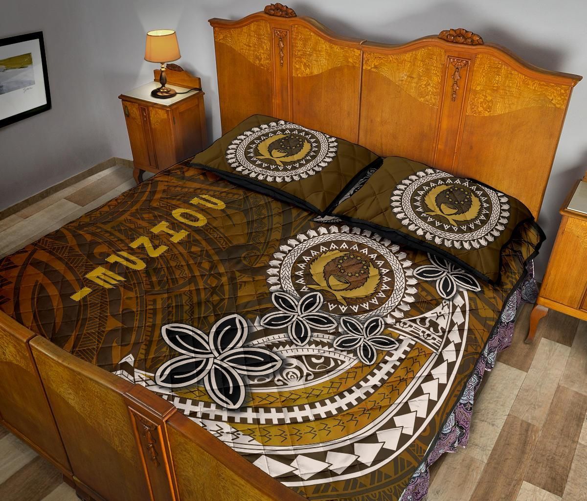 Pohnpei Quilt Bed Sets - Polynesian Boar Tusk