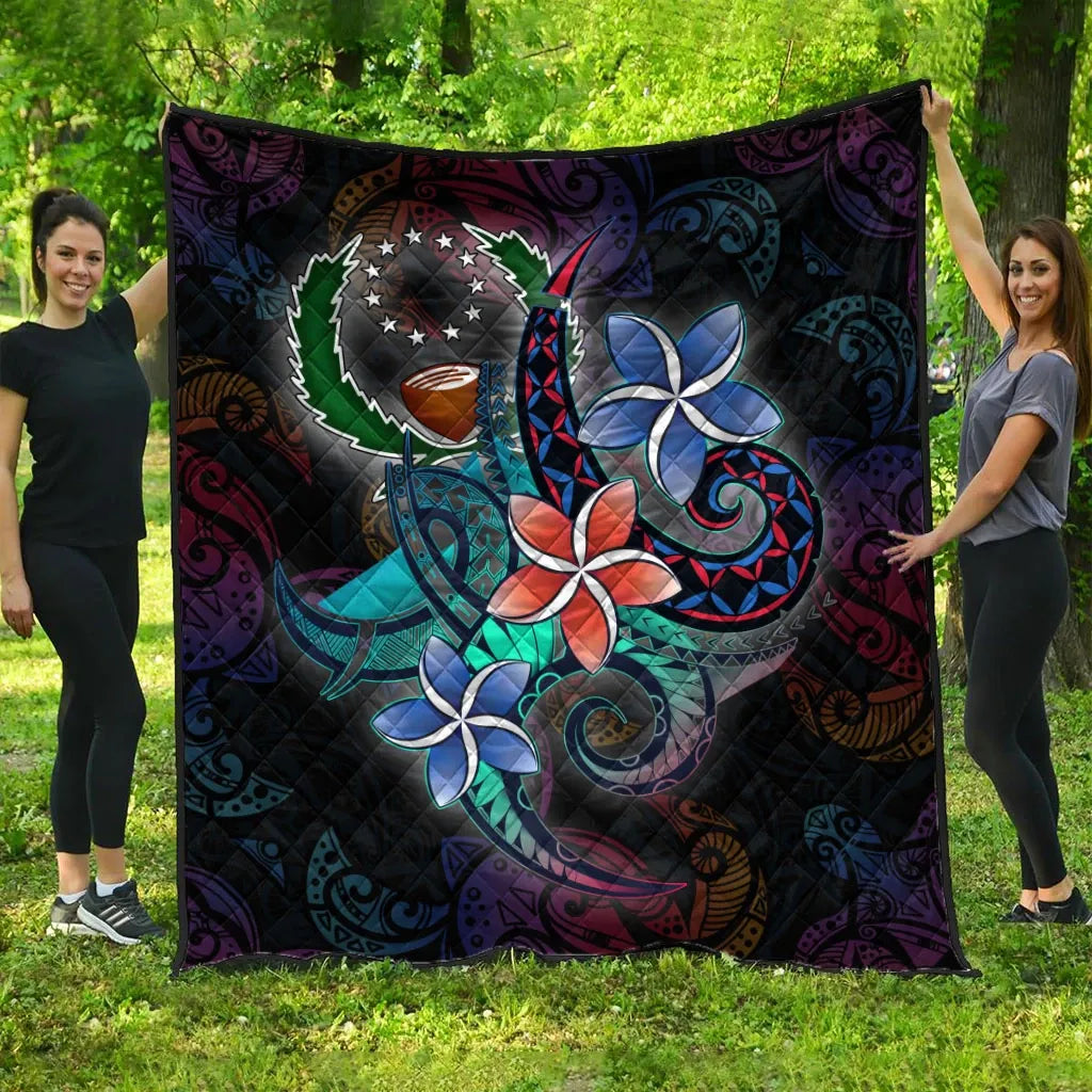 Pohnpei Quilt - Plumeria Flowers Style