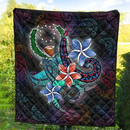 Pohnpei Quilt - Plumeria Flowers Style