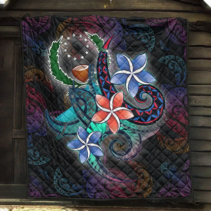 Pohnpei Quilt - Plumeria Flowers Style