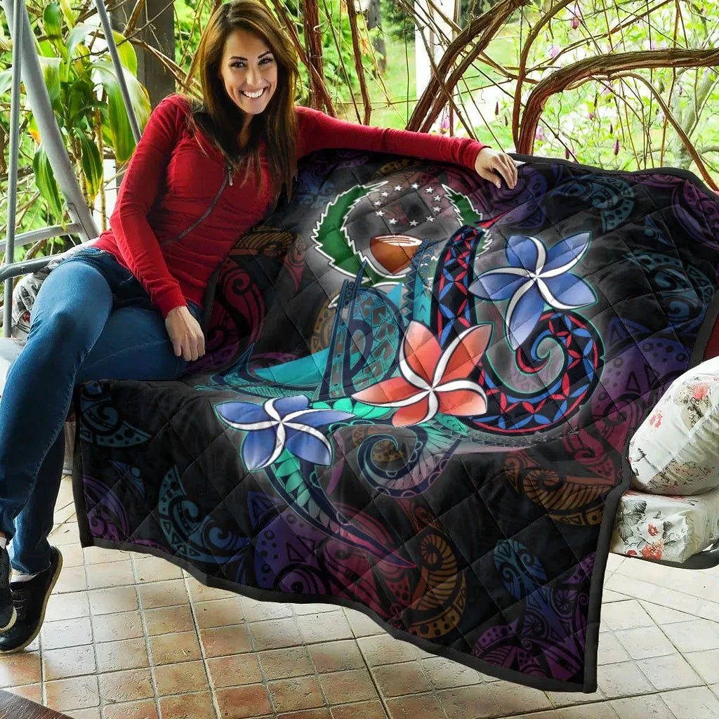 Pohnpei Quilt - Plumeria Flowers Style