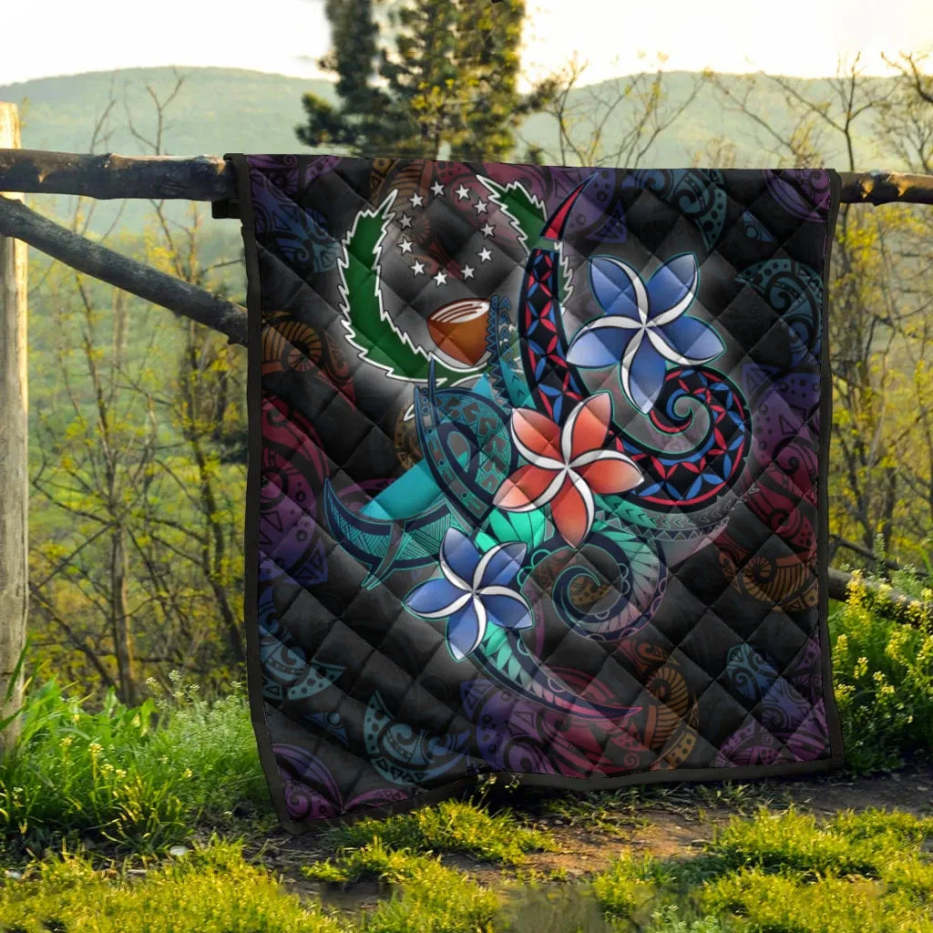 Pohnpei Quilt - Plumeria Flowers Style