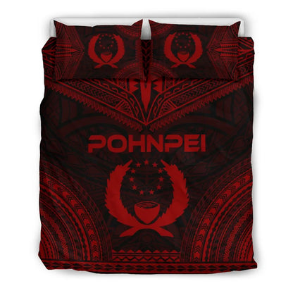 Pohnpei Polynesian Chief Duvet Cover Set - Red Version