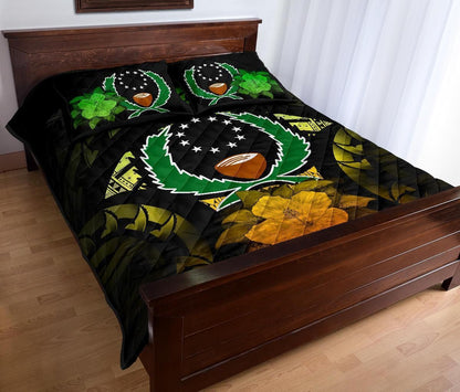 Pohnpei Polynesian Quilt Bed Set Hibiscus Reggae