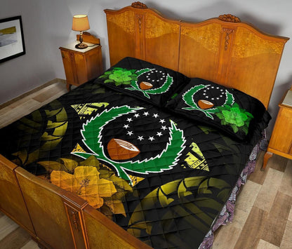 Pohnpei Polynesian Quilt Bed Set Hibiscus Reggae