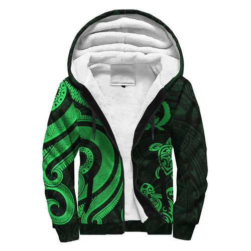 Pohnpei Sherpa Hoodie - Green Tentacle Turtle