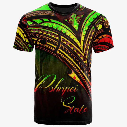Pohnpei State T-Shirt - Reggae Color Cross Style