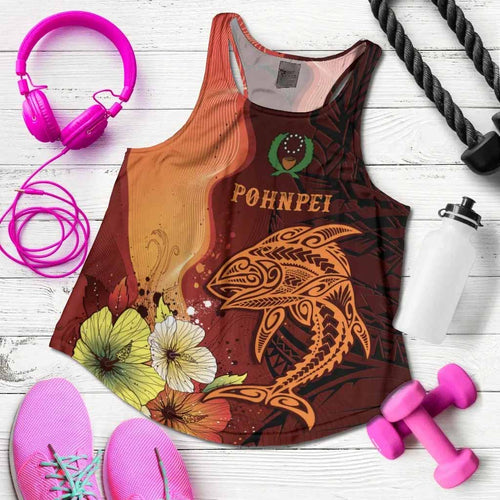 Pohnpei Women Racerback Tank - Tribal Tuna Fish