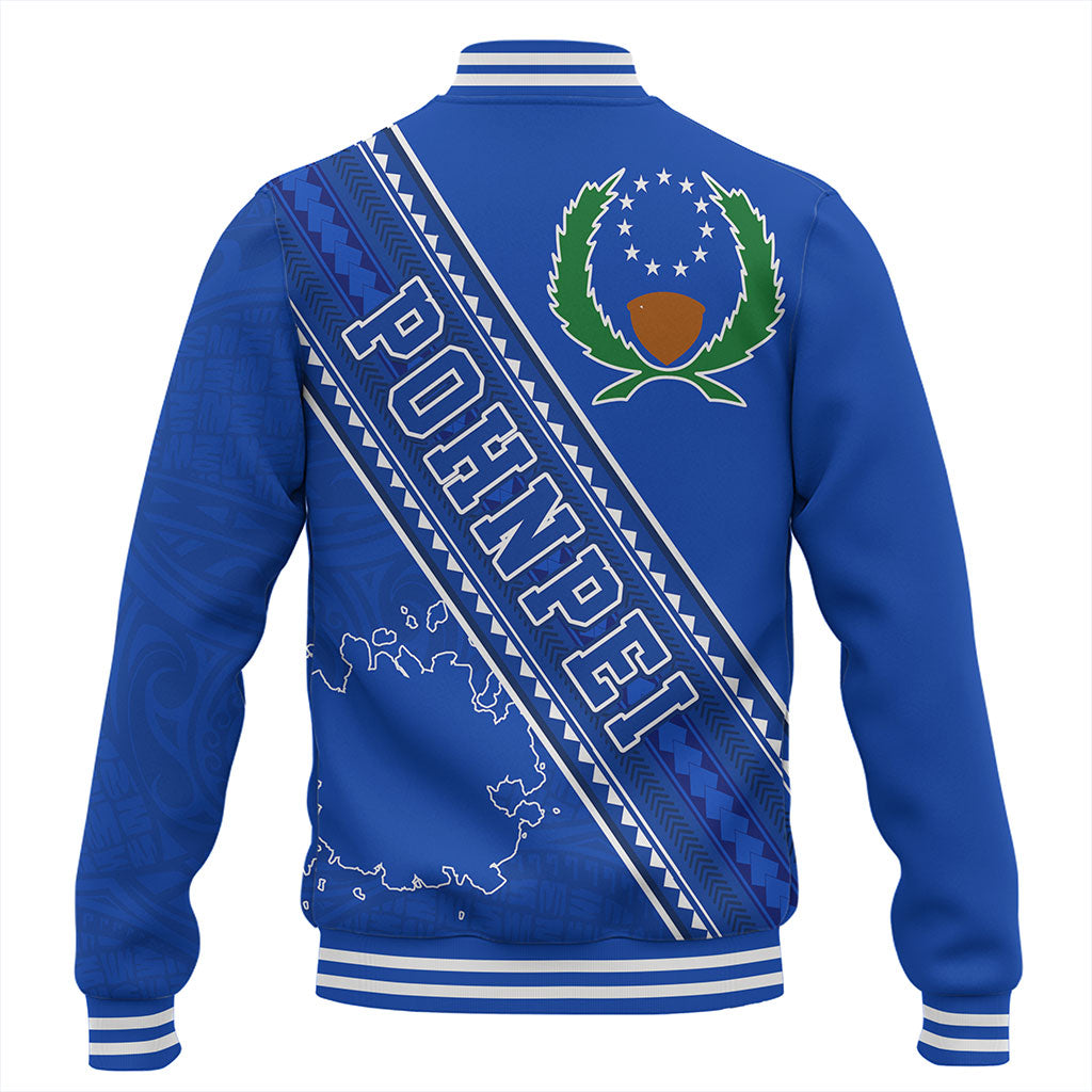 Pohnpei State Baseball Jacket Flag And Coat Of Arms