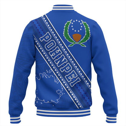 Pohnpei State Baseball Jacket Flag And Coat Of Arms