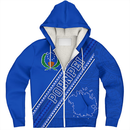 Pohnpei State Sherpa Hoodie Flag And Coat Of Arms
