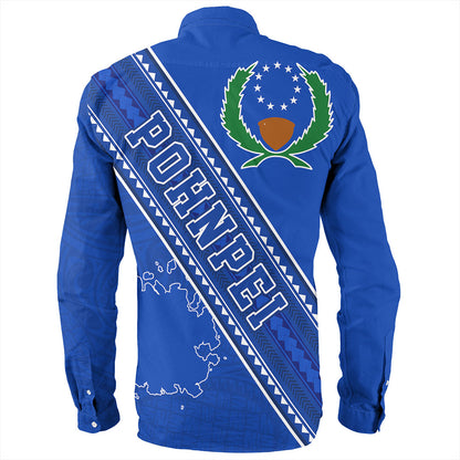 Pohnpei State Long Sleeve Shirt Flag And Coat Of Arms