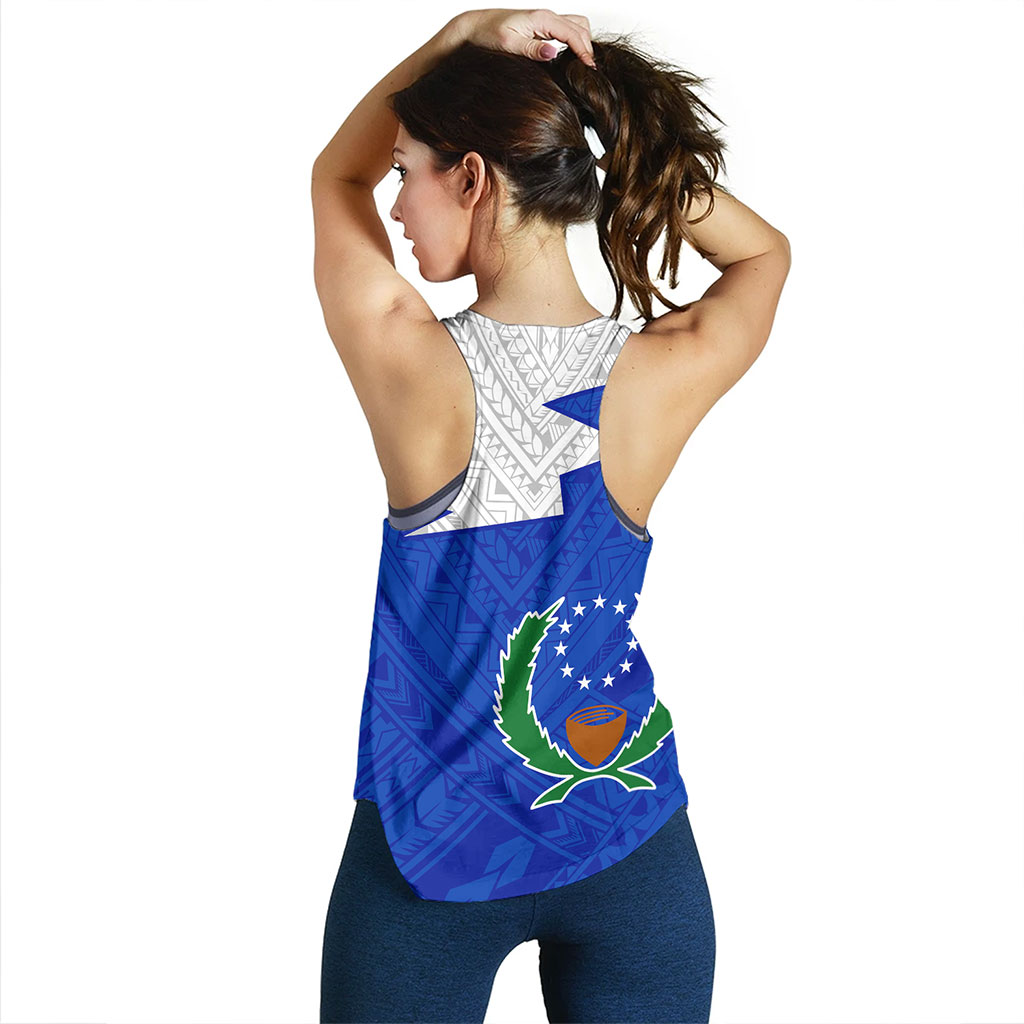 Pohnpei State Women Tank Polynesian Tattoo Flag And Coat Of Arms