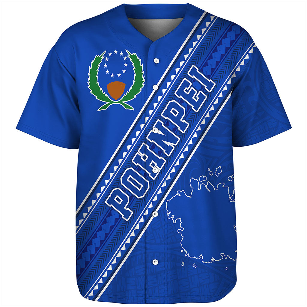 Pohnpei State Baseball Shirt Flag And Coat Of Arms