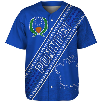Pohnpei State Baseball Shirt Flag And Coat Of Arms
