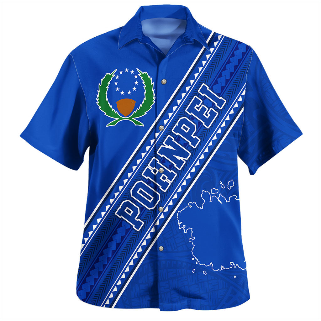 Pohnpei State Hawaiian Shirt Flag And Coat Of Arms