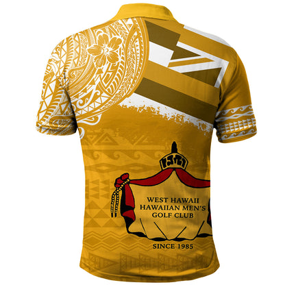 Hawaii Polo Shirt West Hawaii Hawaiian Men Gold Club