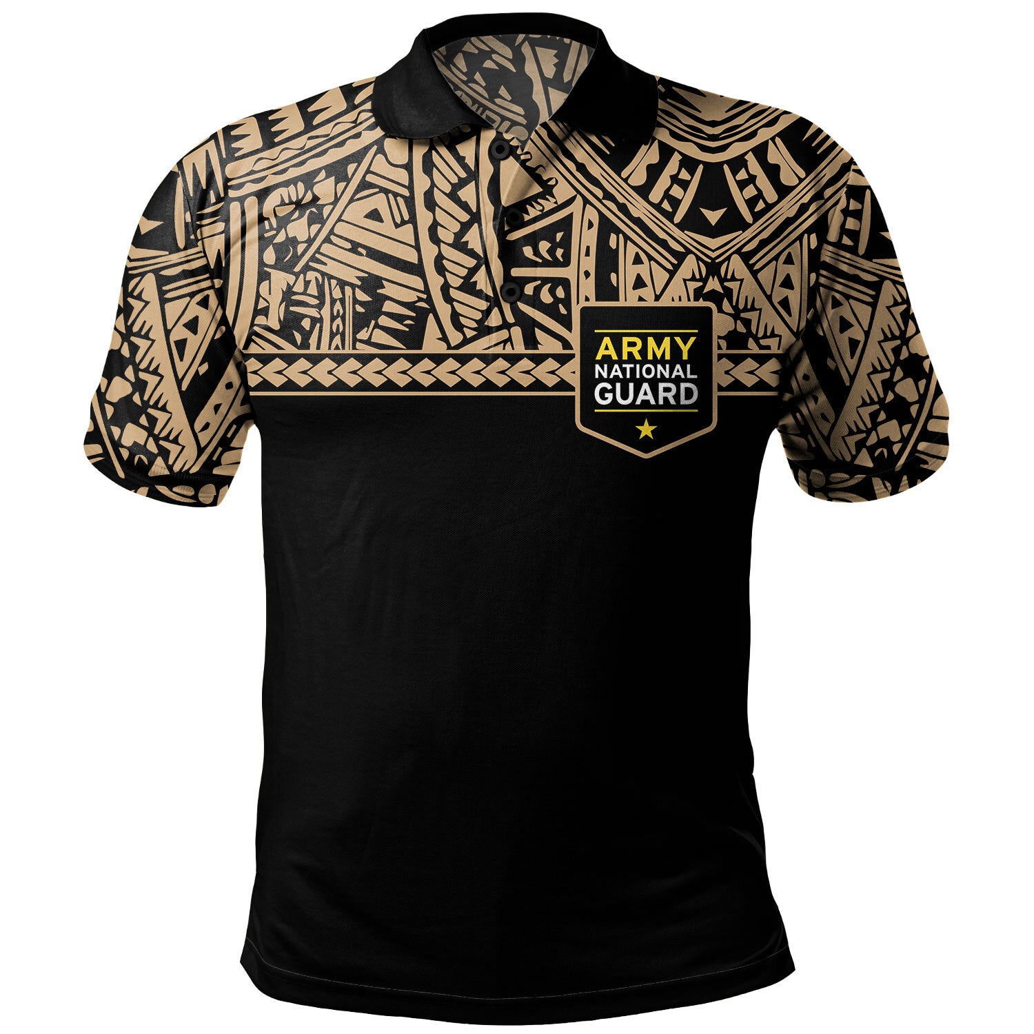 Samoa Polo Shirt Custom Army National Guard Tribal Pattern
