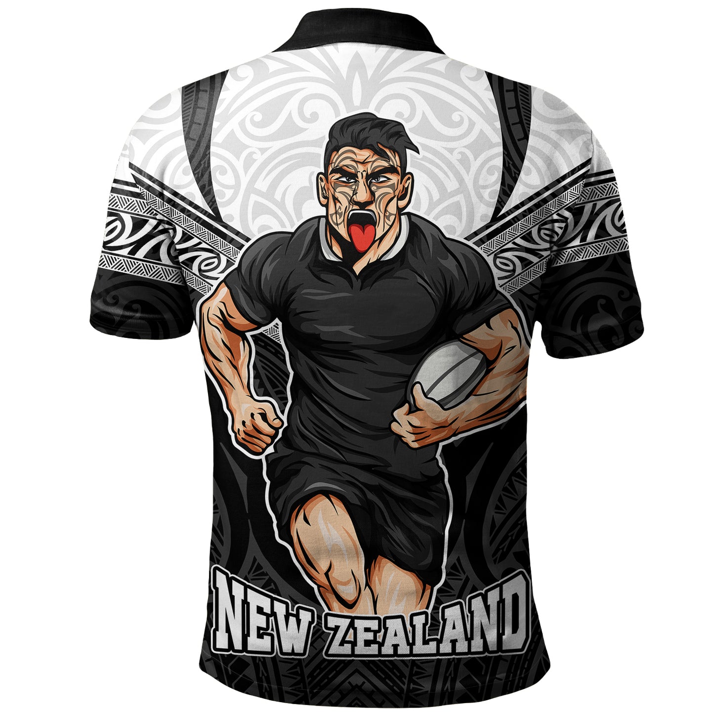 New Zealand Polo Shirt Rugby Maori Tribal Sport Style